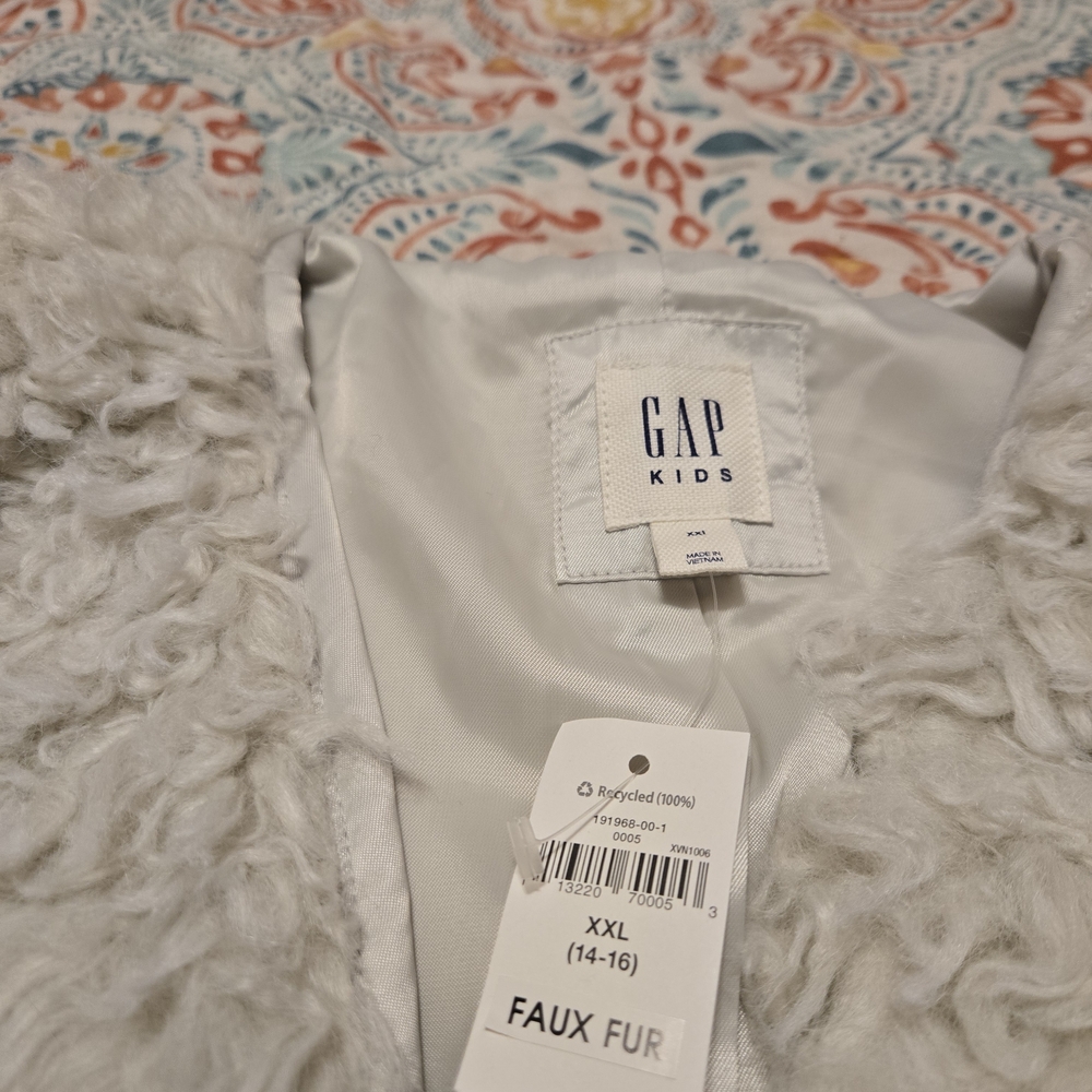 GAP Kids Faux Fur Vest - Gray